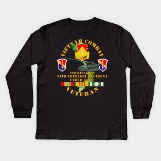 Vietnam Combat Vet - 2nd Bn 94th Artillery - I Field Force w M107 Kids Long Sleeve T-Shirt